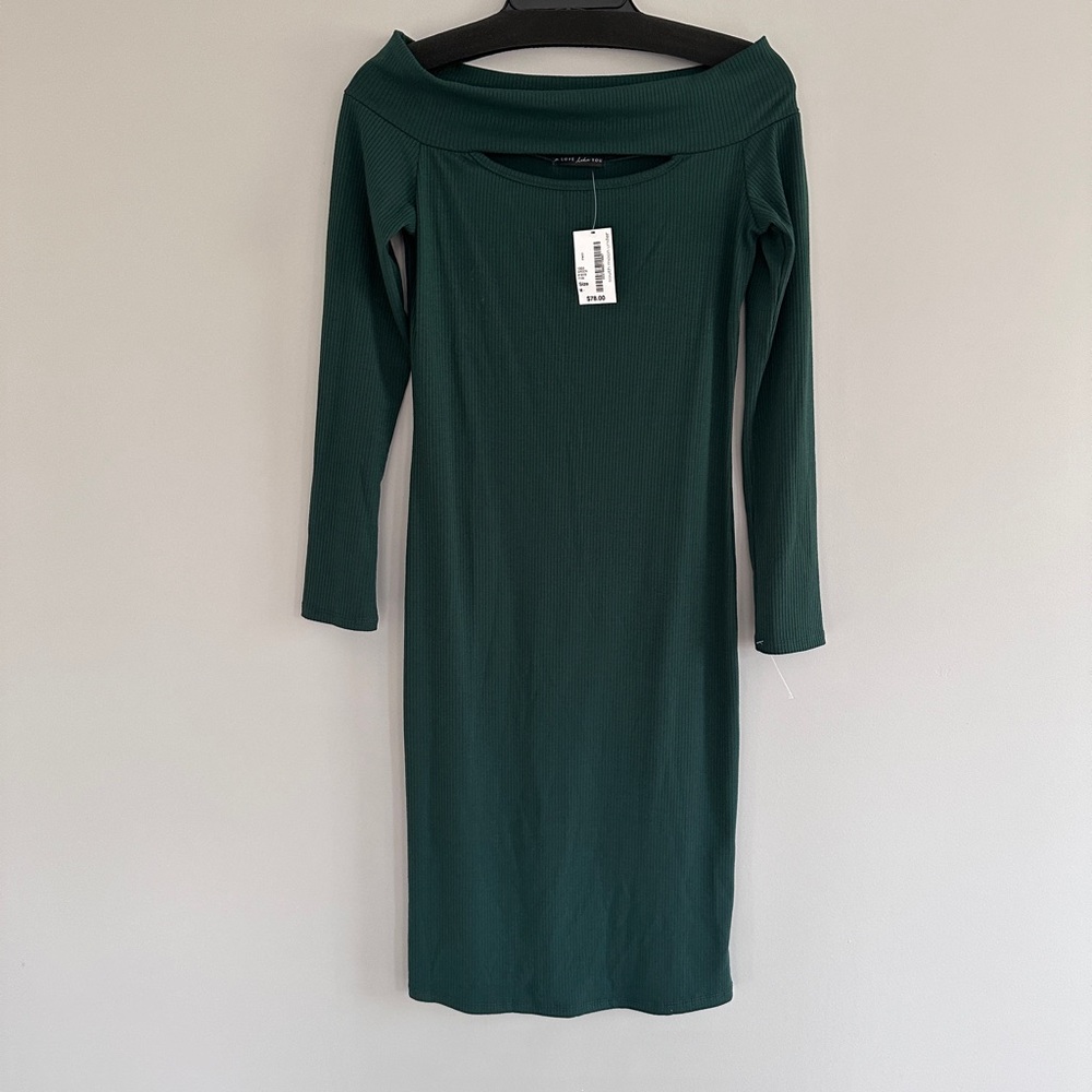 NWT South Moon Under green 3/4 sleeve dress size M